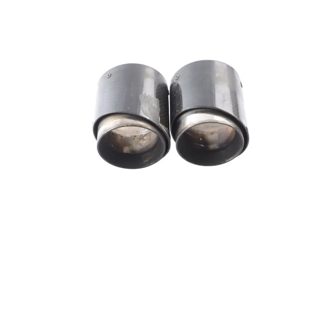 Mini F56 Rear Bumper Muffler Tailpipe Exhaust End Tip Cover Carbon Set 2468715