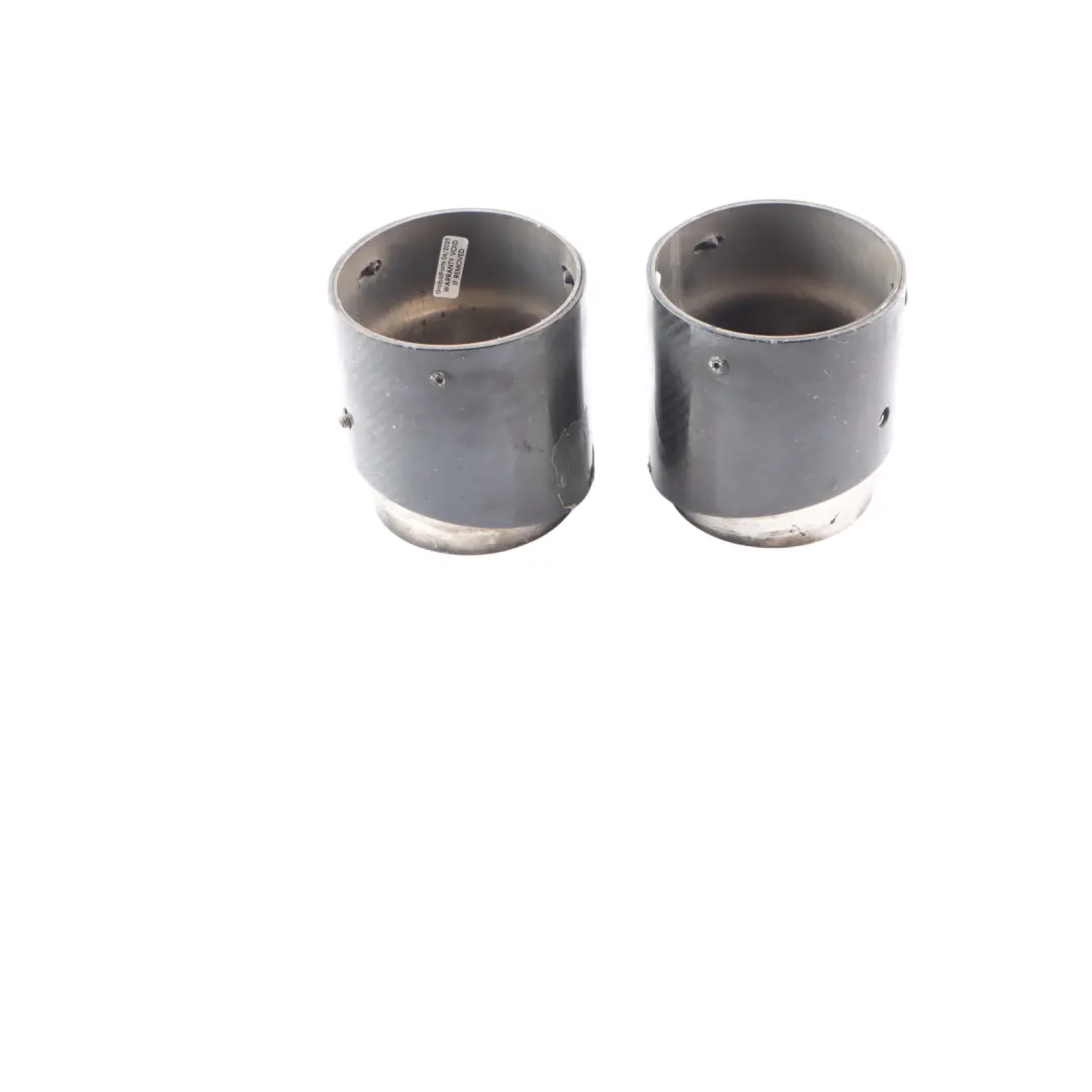 Mini F56 Rear Bumper Muffler Tailpipe Exhaust End Tip Cover Carbon Set 2468715