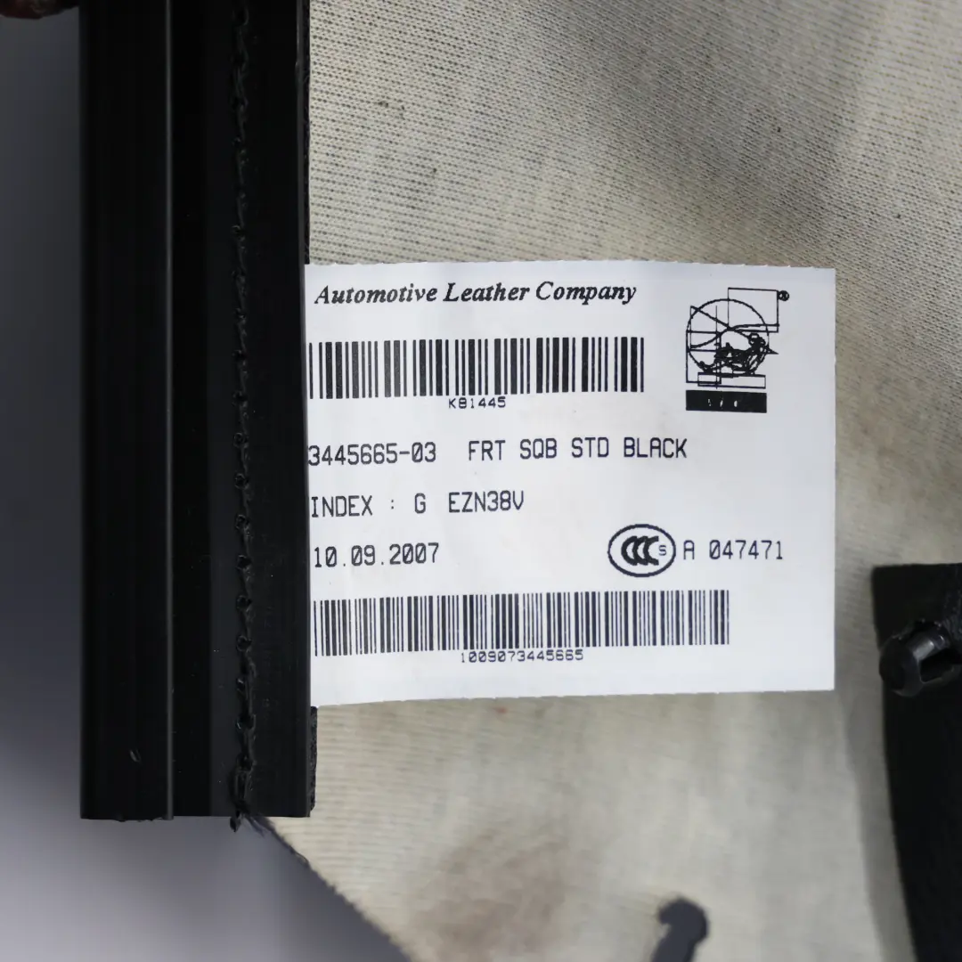 BMW X3 E83 Front Seat Backrest Interior Heated Left N/S Leather Nevada Black