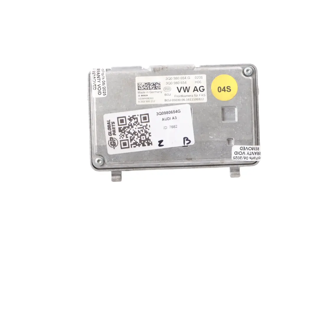 Windscreen Windshield Front Camera Driver Assistance Unit Audi A3 8V - SKU 3Q0980654G - Part number 3Q0980654G