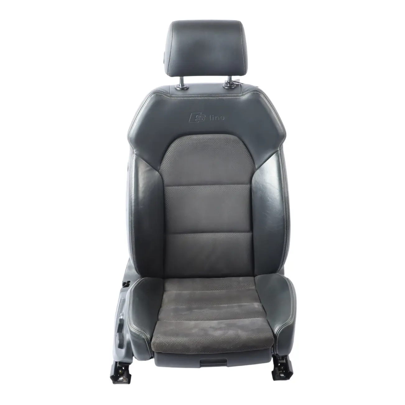 Audi A6 C6 Sport Seat Front Heated Electric Right O/S Leather Alcantara Black