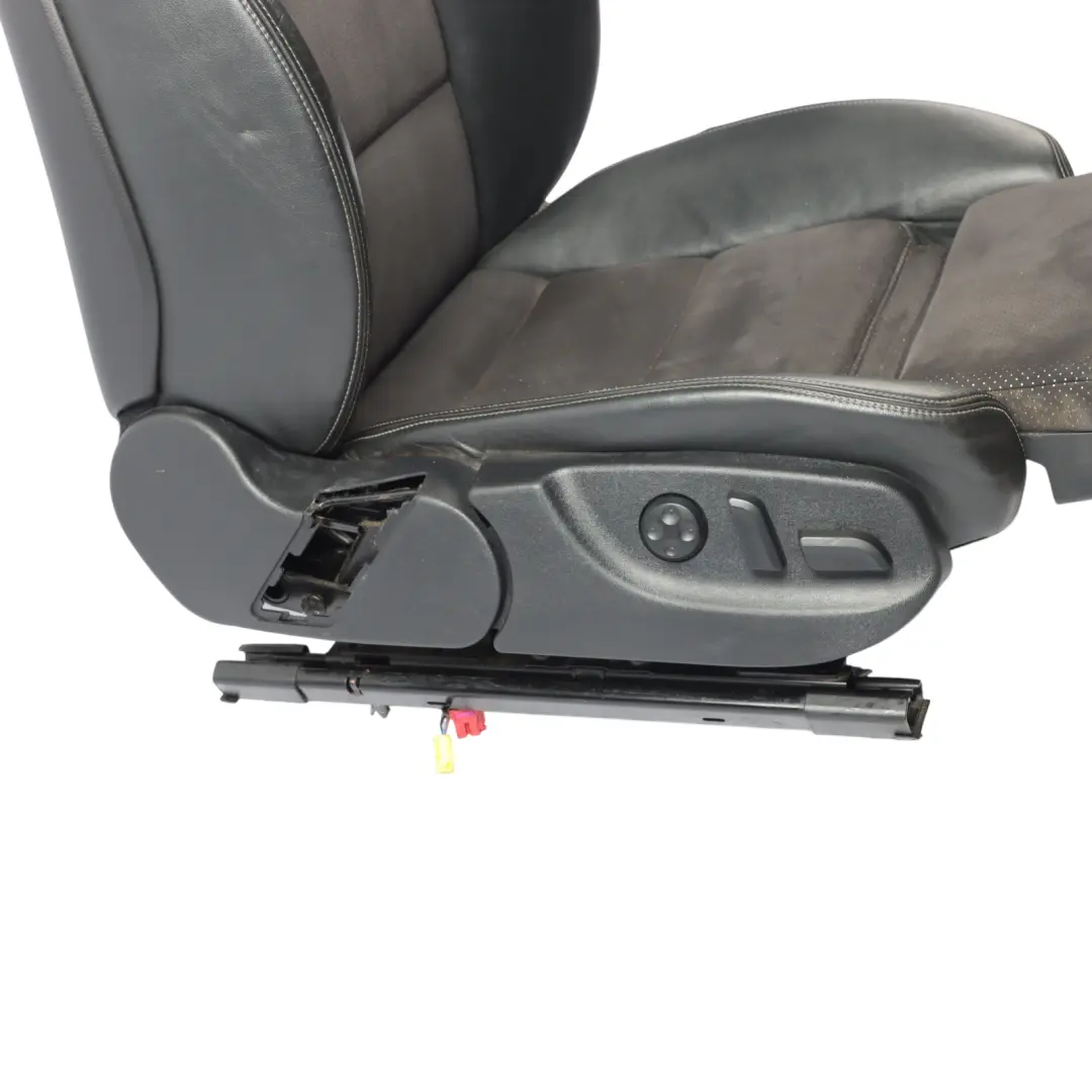 Audi A6 C6 Sport Seat Front Heated Electric Right O/S Leather Alcantara Black