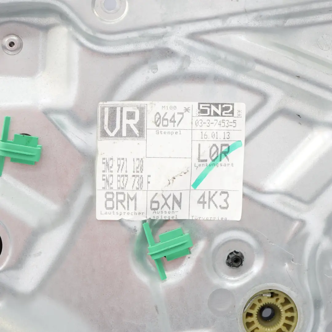 VW Tiguan 5N Elevalunas Puerta Delantera Izquierda Regulador 5N0837461
