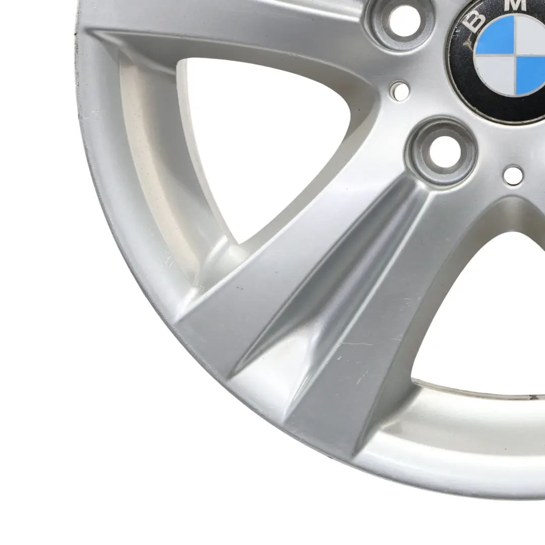 BMW E81 E87 E88 Silberne Leicht metall felge 16" 7J ET:44 Doppel speiche 6779696