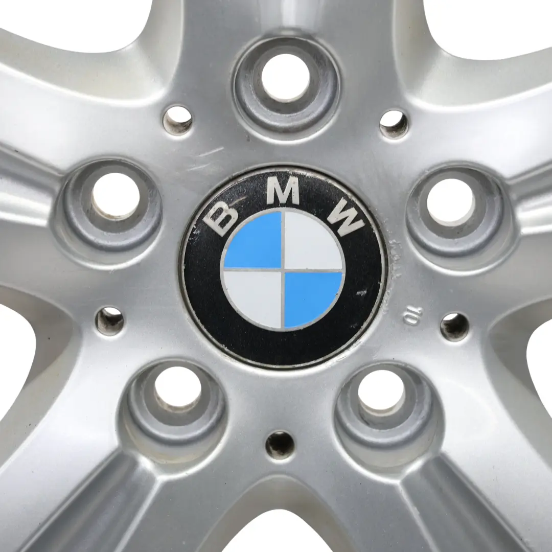 BMW E81 E87 E88 Silberne Leicht metall felge 16" 7J ET:44 Doppel speiche 6779696