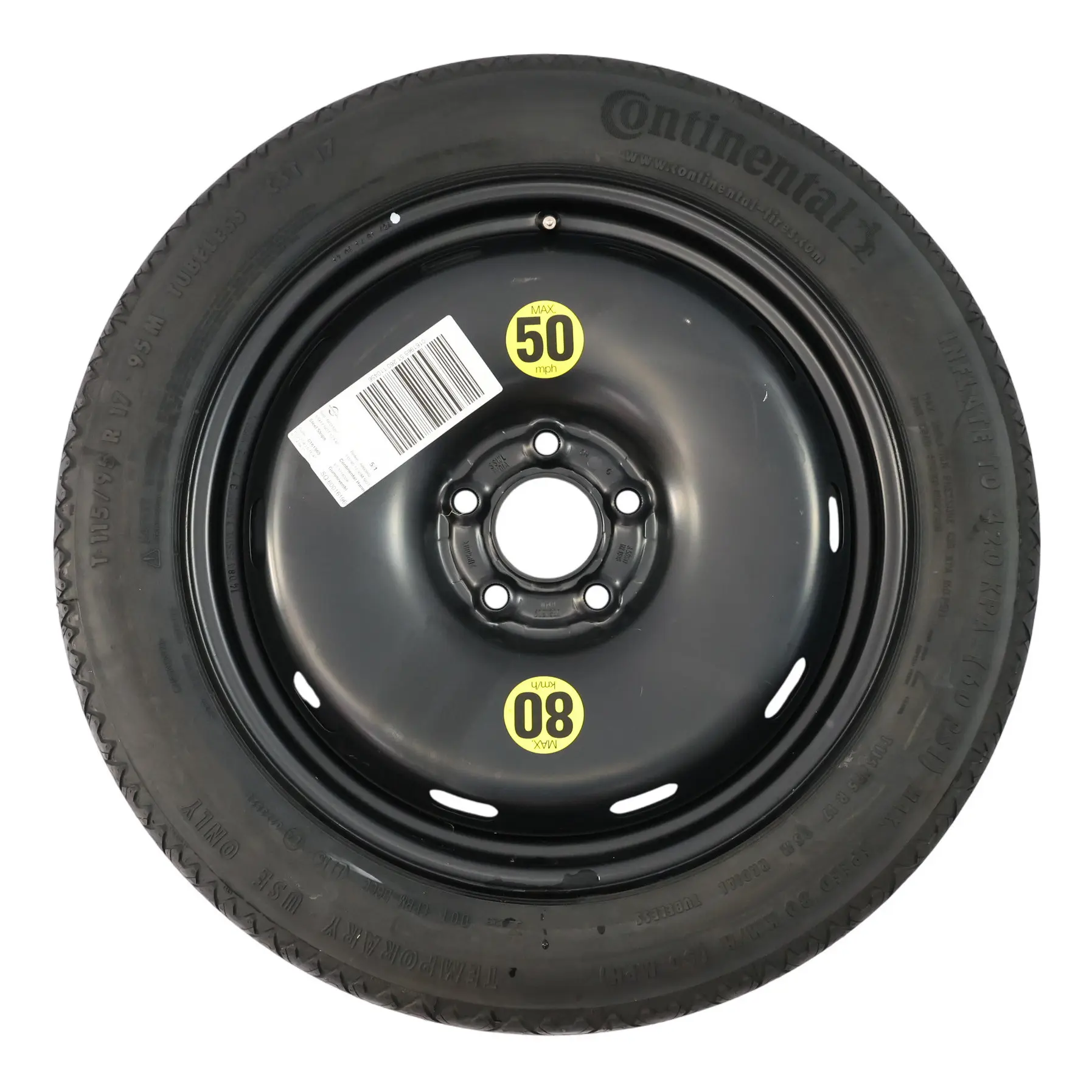 BMW F40 F44 F45 F46 Spare Steel Wheel Tyre 115/95 R17 6851507