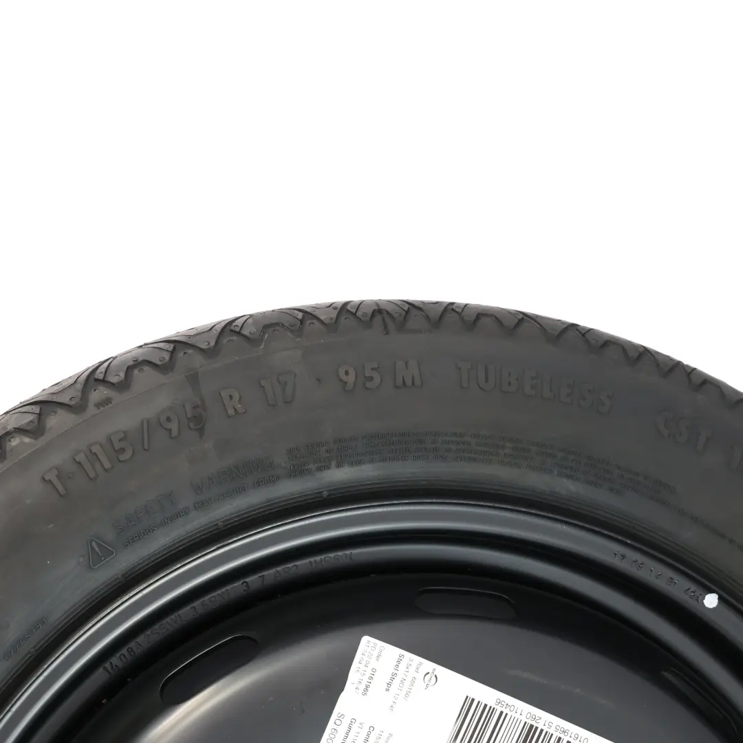 Spare Steel Wheel Tyre 115/95 R17 BMW F40 F44 F45 F46 - SKU 6851507 - Part number 6851507