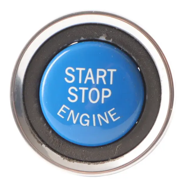 BMW E92 E93 Start Stop Ignition Switch Button Chrome Pearl Blue 6973276