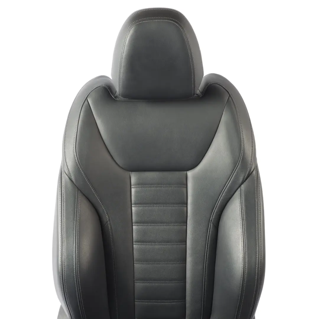 Front Seat BMW G20 G21 Sport Right O/S Leather Vernasca Black Gray Threads