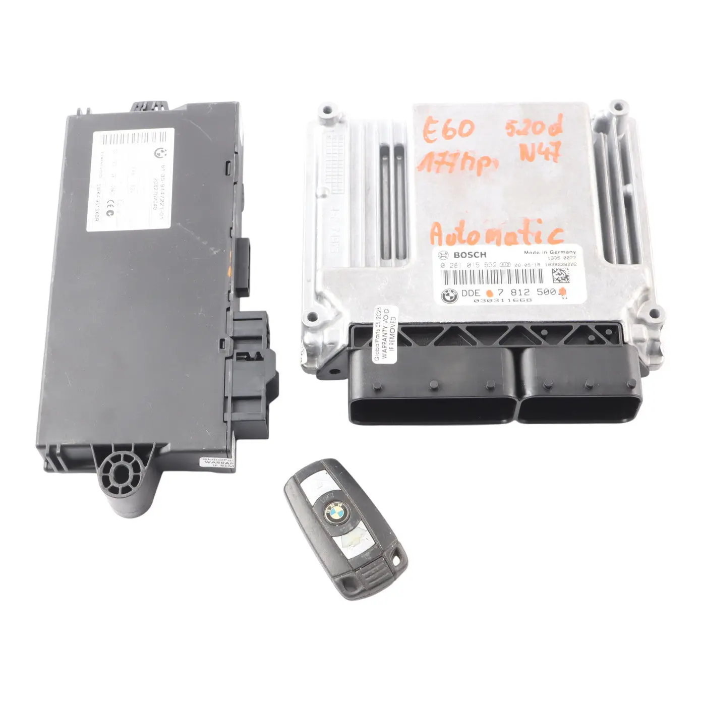 BMW 5 Series E60 E61 LCI N47 520d Diesel Engine ECU Kit DDE CAS 3 Key 7812500