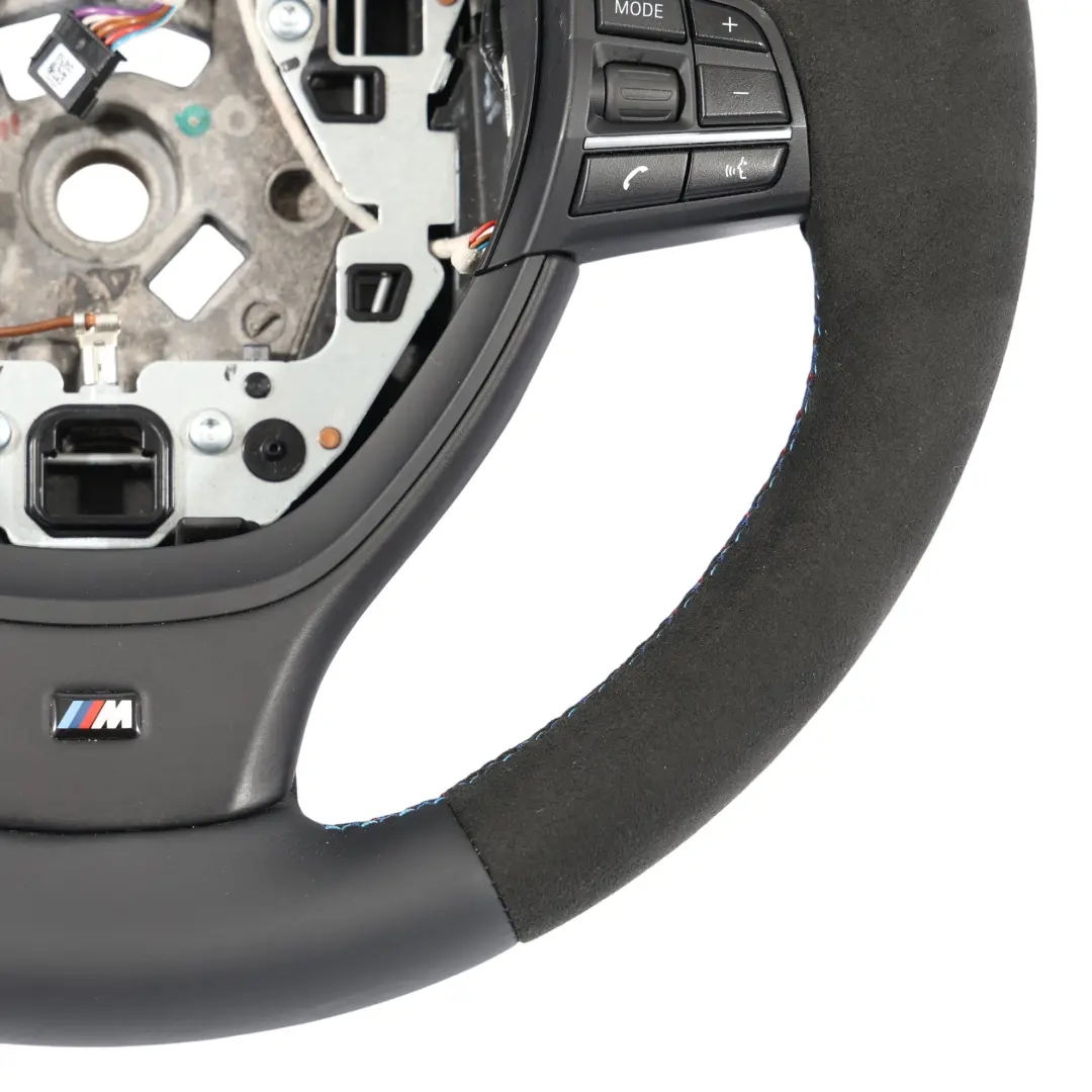 BMW F10 F11 F07 M Sport NUOVO volante in pelle nera Alcantara Cambio al volante