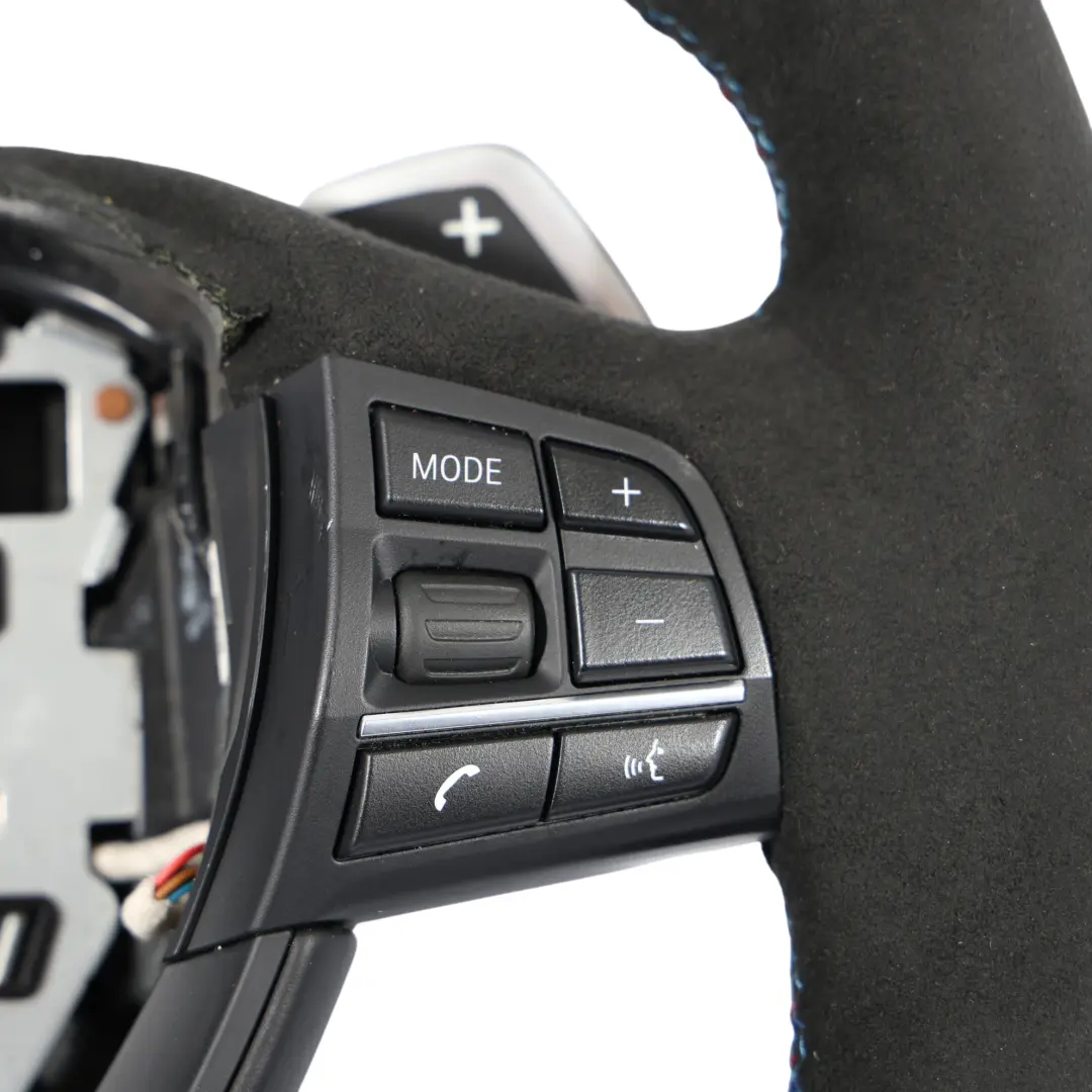 BMW F10 F11 F07 M Sport NUOVO volante in pelle nera Alcantara Cambio al volante