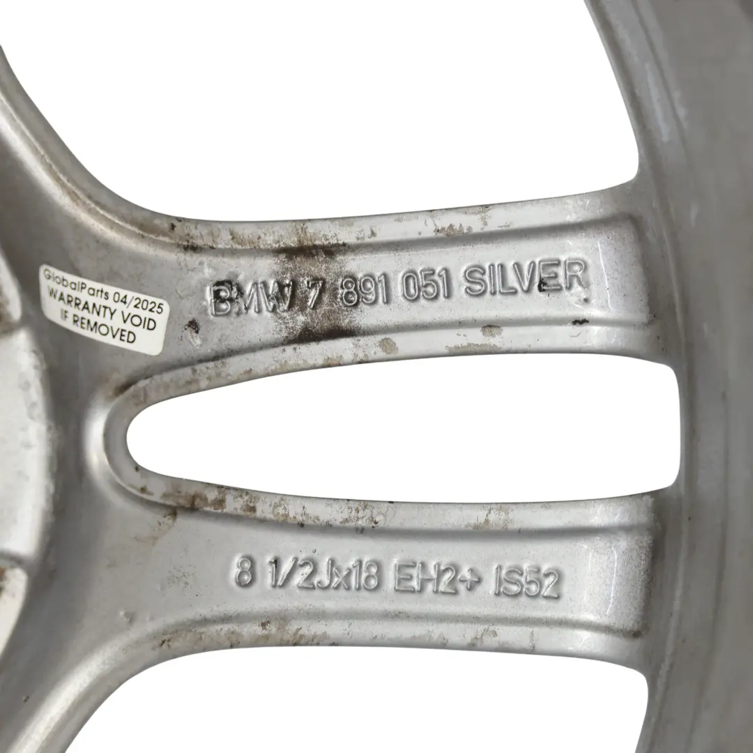 Cerchio Posteriore Lega 18" Doppi Raggi 261 8,5J Et:52 BMW E81 E82 E87 - SKU 7891051-2 - Numero di parte 7891051