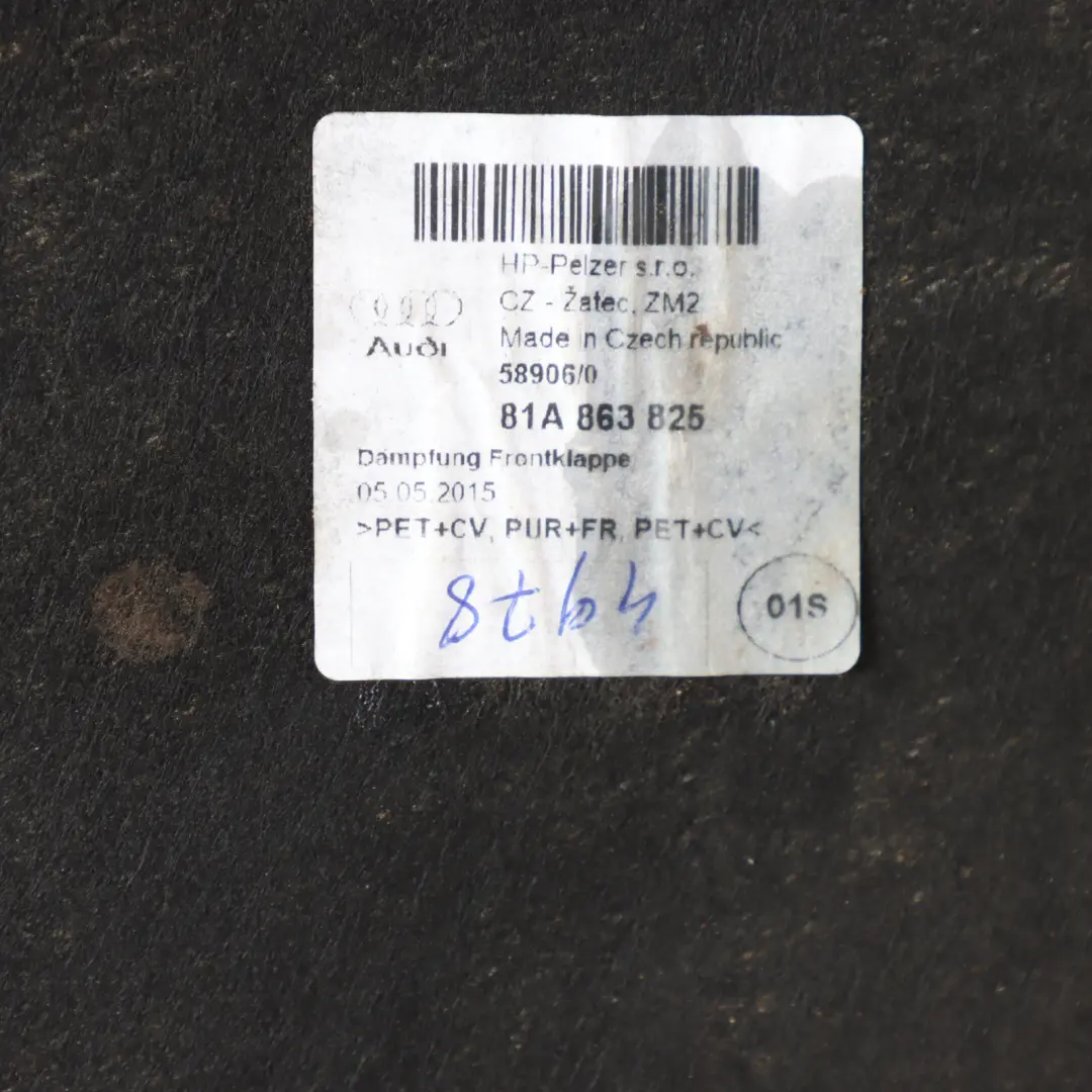 Audi Q2 GA Engine Hood Damping Bonnet Sound Insulation 81A863825