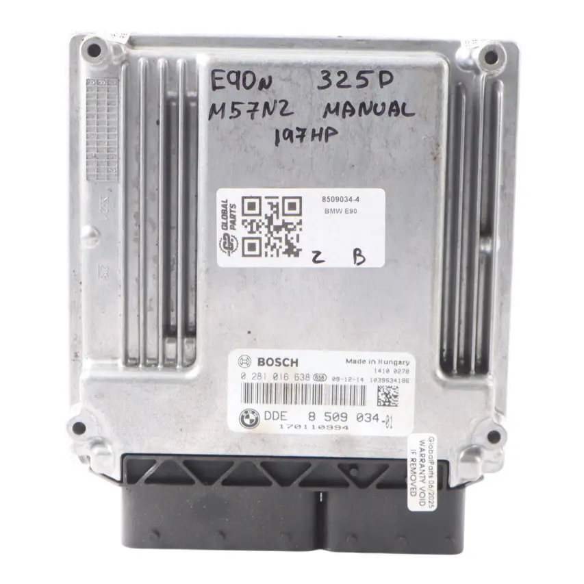 BMW E60 LCI E90 E91 325d 525d M57N2 197HP Engine ECU DDE 8509034 Manual