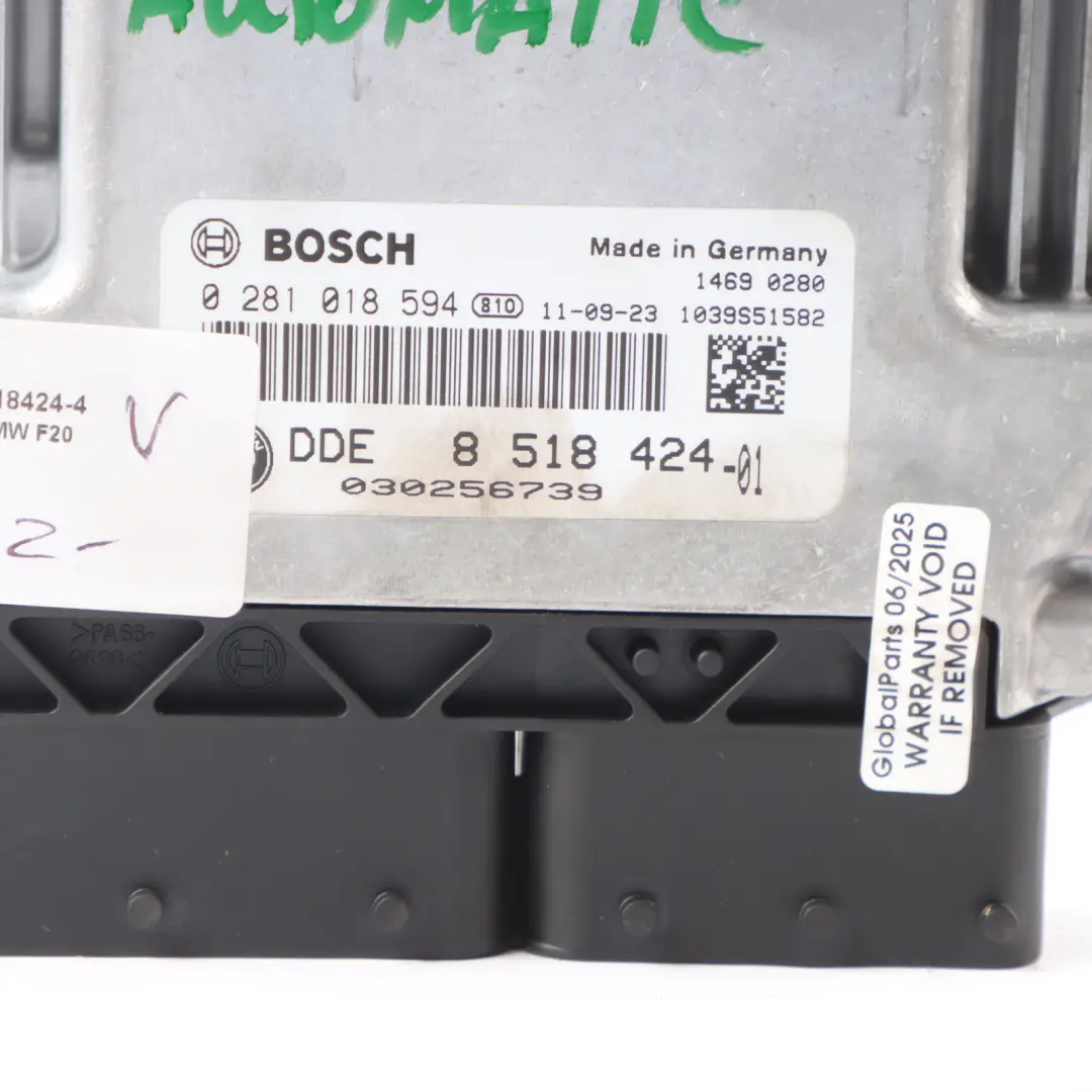 N47N 143HP Engine ECU Kit DDE Automatic BMW F20 F30 118d 318d - SKU 8518424-4 - Part number 8518424