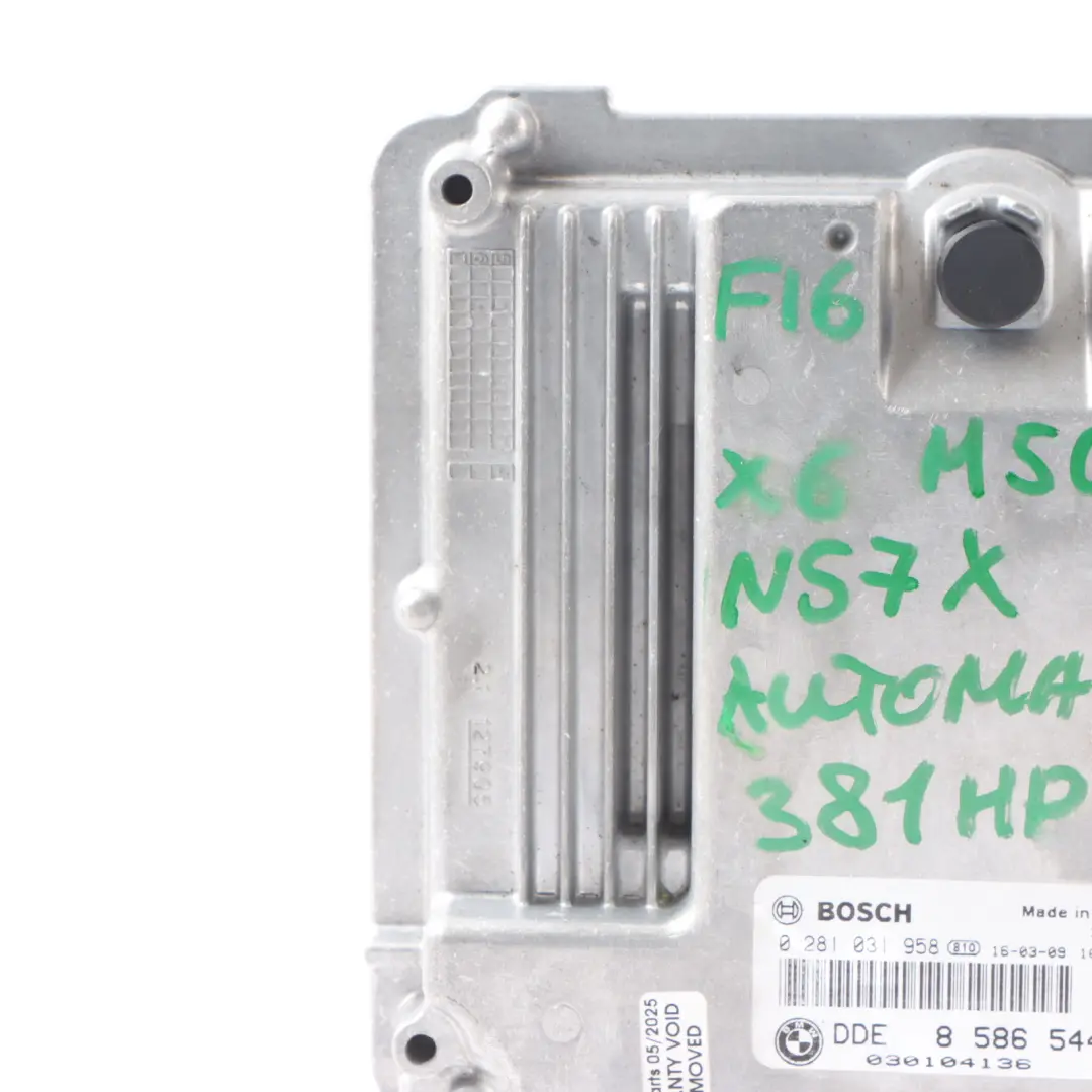 BMW X5 F15 X6 F16 M50D N57X 381HP Diesel Control ECU DME 8572042 Automatic
