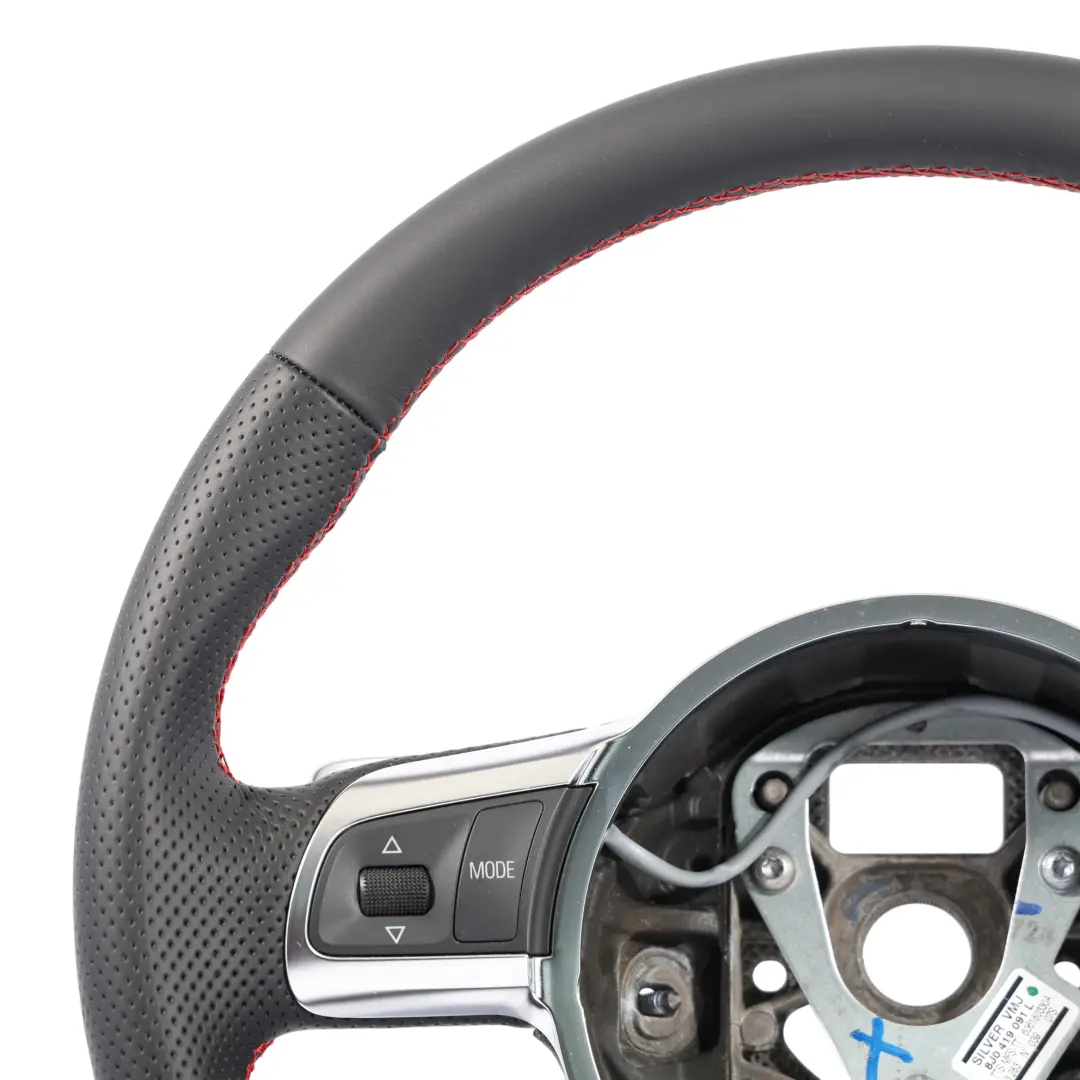 Audi TTS 8J Steering Wheel NEW Black Leather Flat Bottom Red Threads 8J0419091L