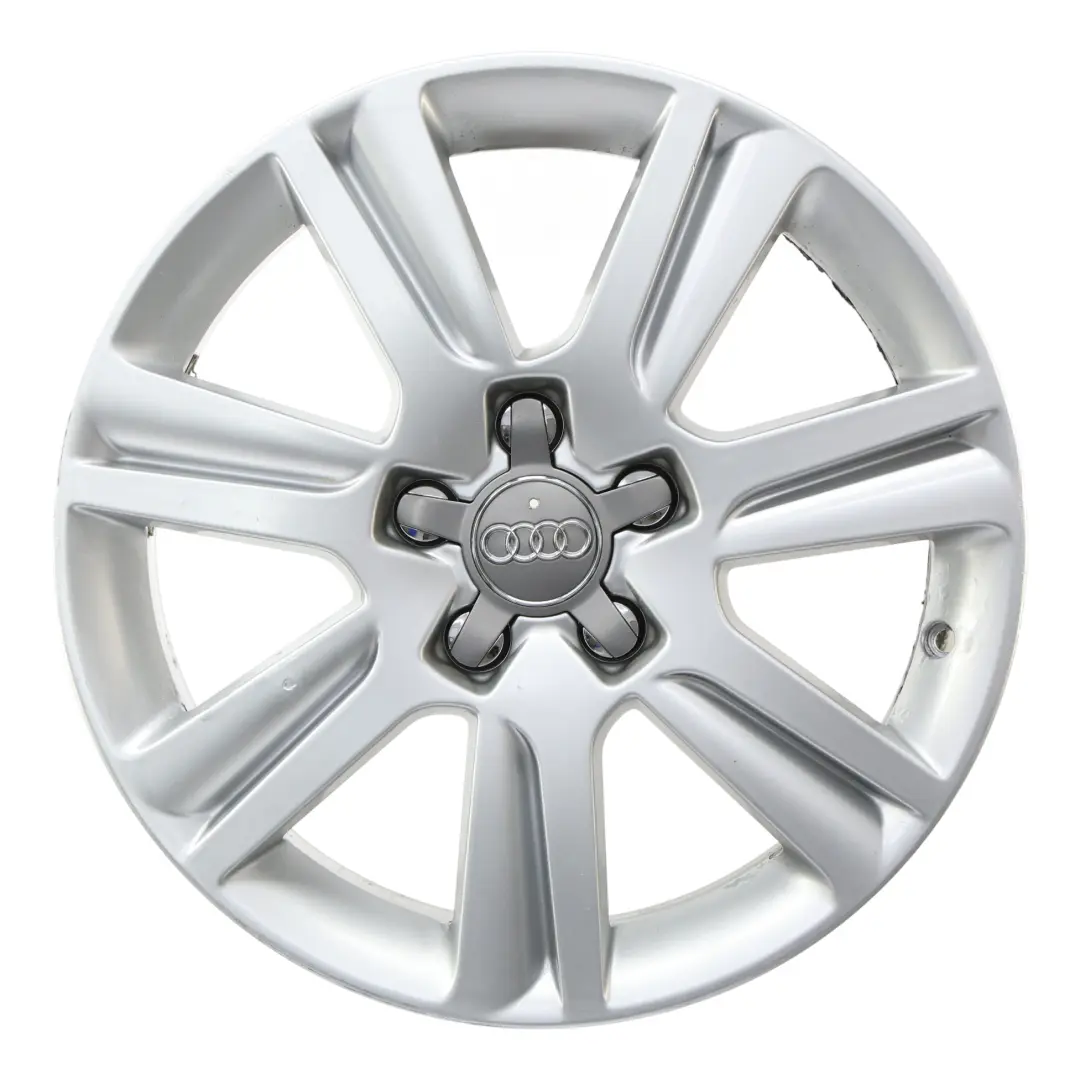 Jante argentée en alliage 17" ET:45 7,5J Audi A4 B8 A5 8T - SKU 8K0601025B-1 - Numéro de pièce 8K0601025B