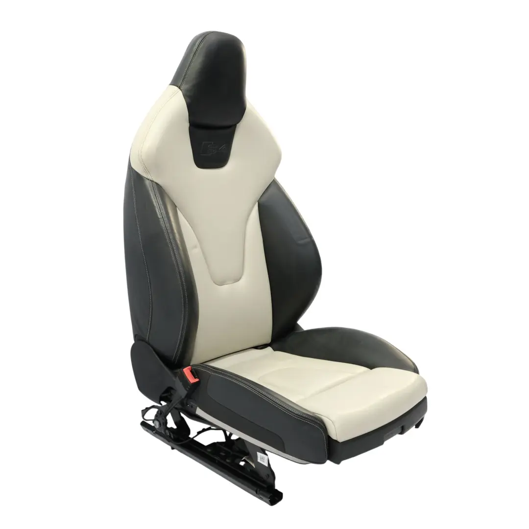 Audi S4 B8 Asiento Delantero Cuero Calefactado Izquierdo Soul Negro Perla Plata
