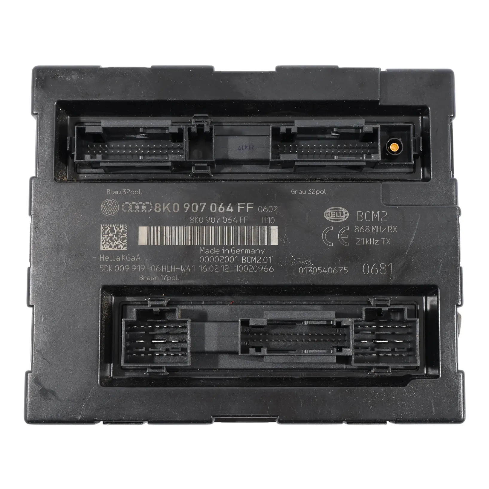 Audi A4 S4 B8 Body Control Comfort Unit Module BCM2 Unit ECU 8K0907064FF