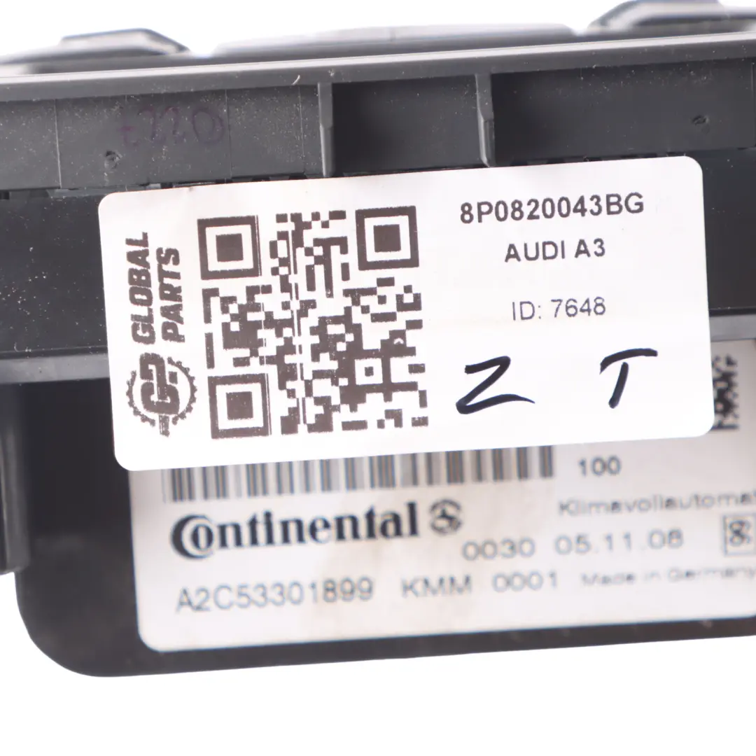 Dashboard Air Vent A/C Heater Climate Control Panel Audi A3 8P - SKU 8P0820043BG - Part number 8P0820043BG