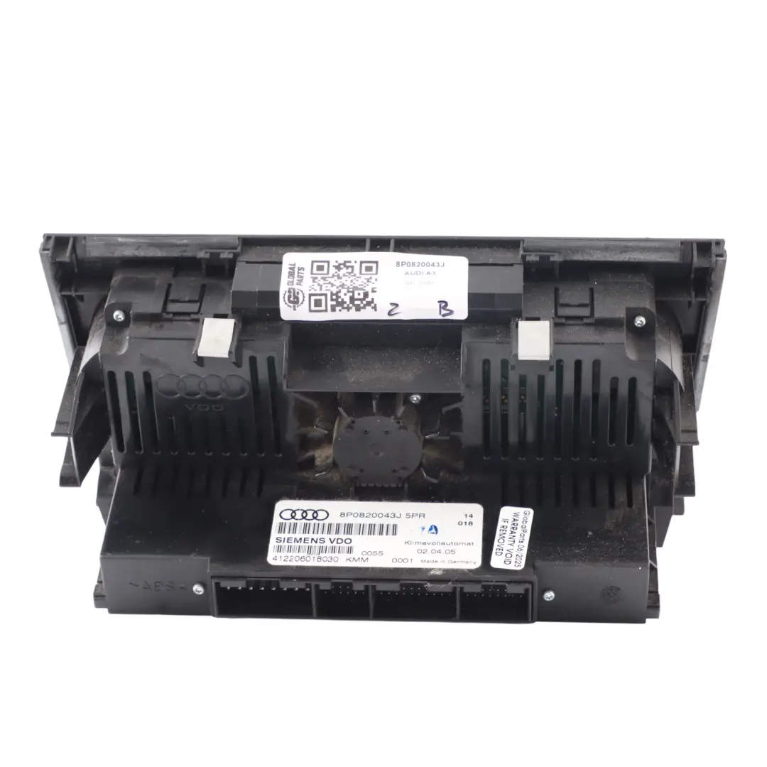 A/C Air Conditioning Climate Control Heater Panel Unit Audi A3 8P - SKU 8P0820043J - Part number 8P0820043J