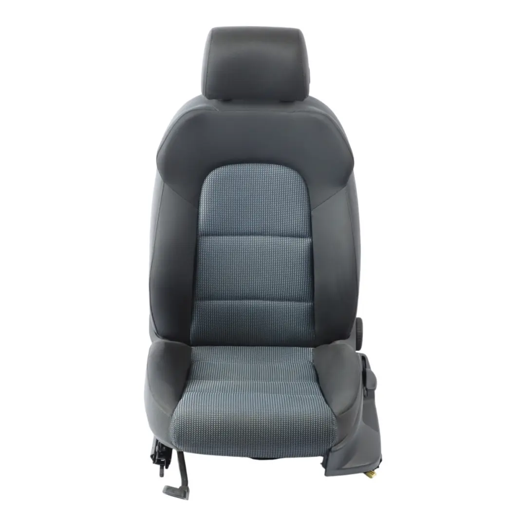 Audi A3 8P Front Seat Interior Seat Left N/S Cloth Fabric Black Silver