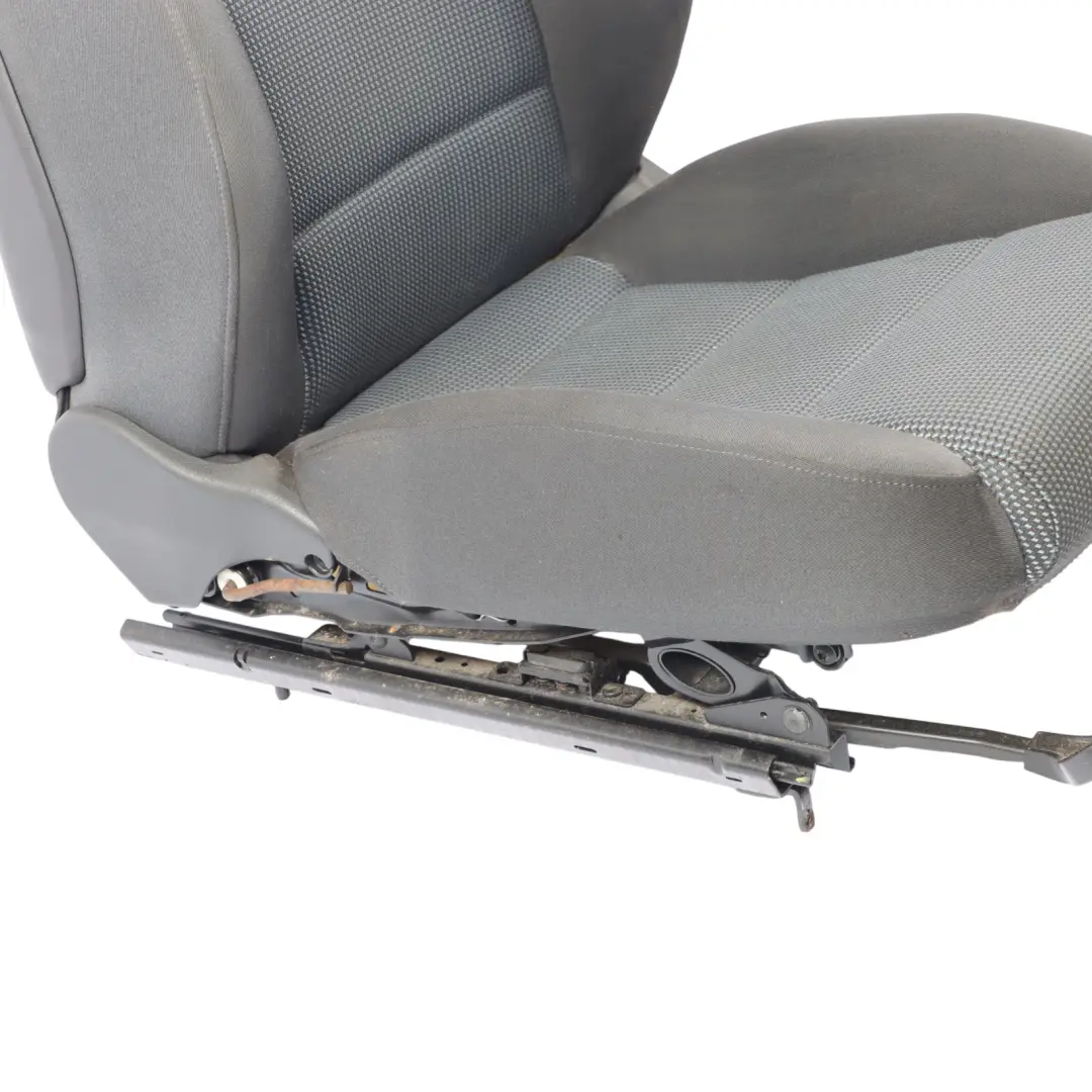 Audi A3 8P Front Seat Interior Seat Left N/S Cloth Fabric Black Silver