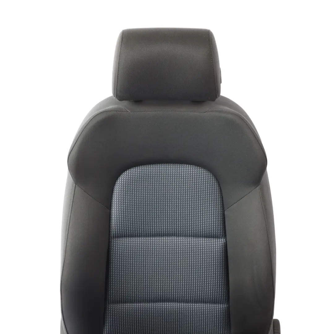 Audi A3 8P Front Seat Interior Seat Left N/S Cloth Fabric Black Silver