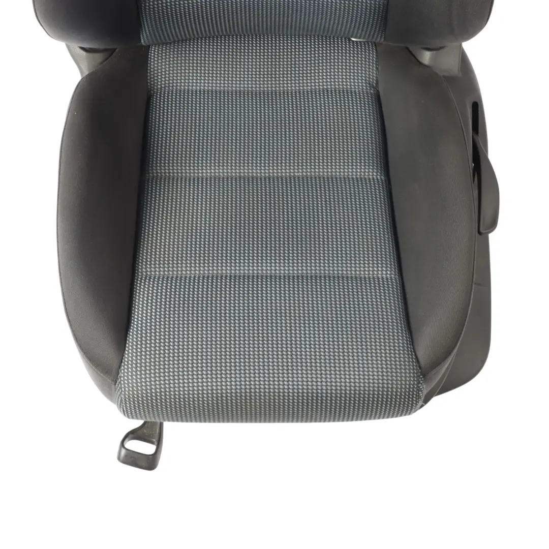 Audi A3 8P Front Seat Interior Seat Left N/S Cloth Fabric Black Silver