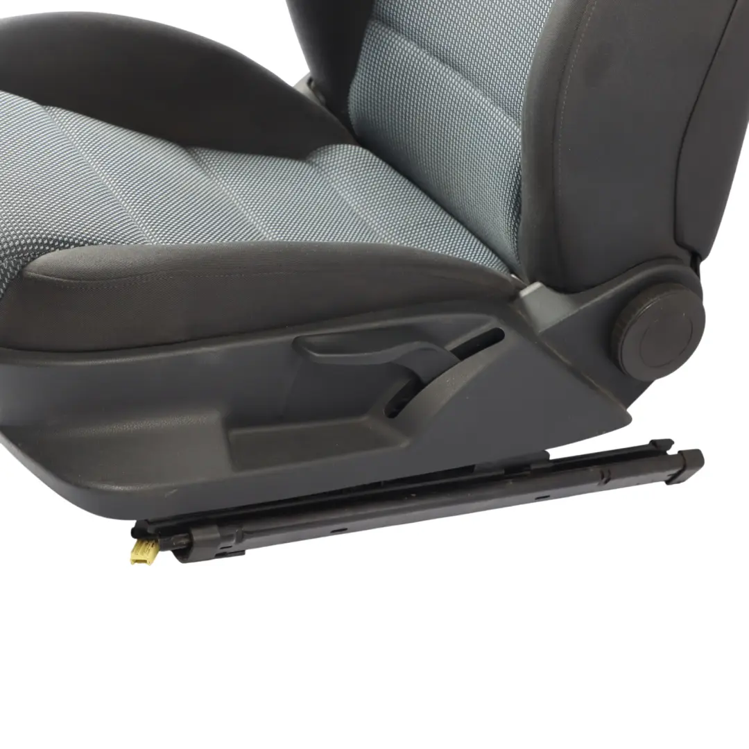 Audi A3 8P Front Seat Interior Seat Left N/S Cloth Fabric Black Silver
