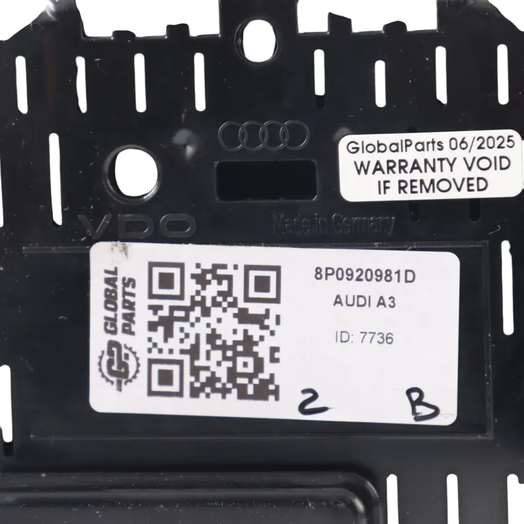 Instrument Cluster Speedo Meter Clocks Audi A3 8P 2.0 TDI - SKU 8P0920981D - Part number 8P0920981D