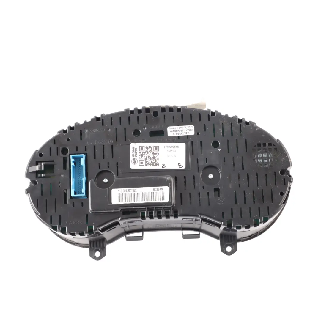 Instrument Cluster Speedo Meter Clocks Audi A3 8P 2.0 TDI - SKU 8P0920981D - Part number 8P0920981D