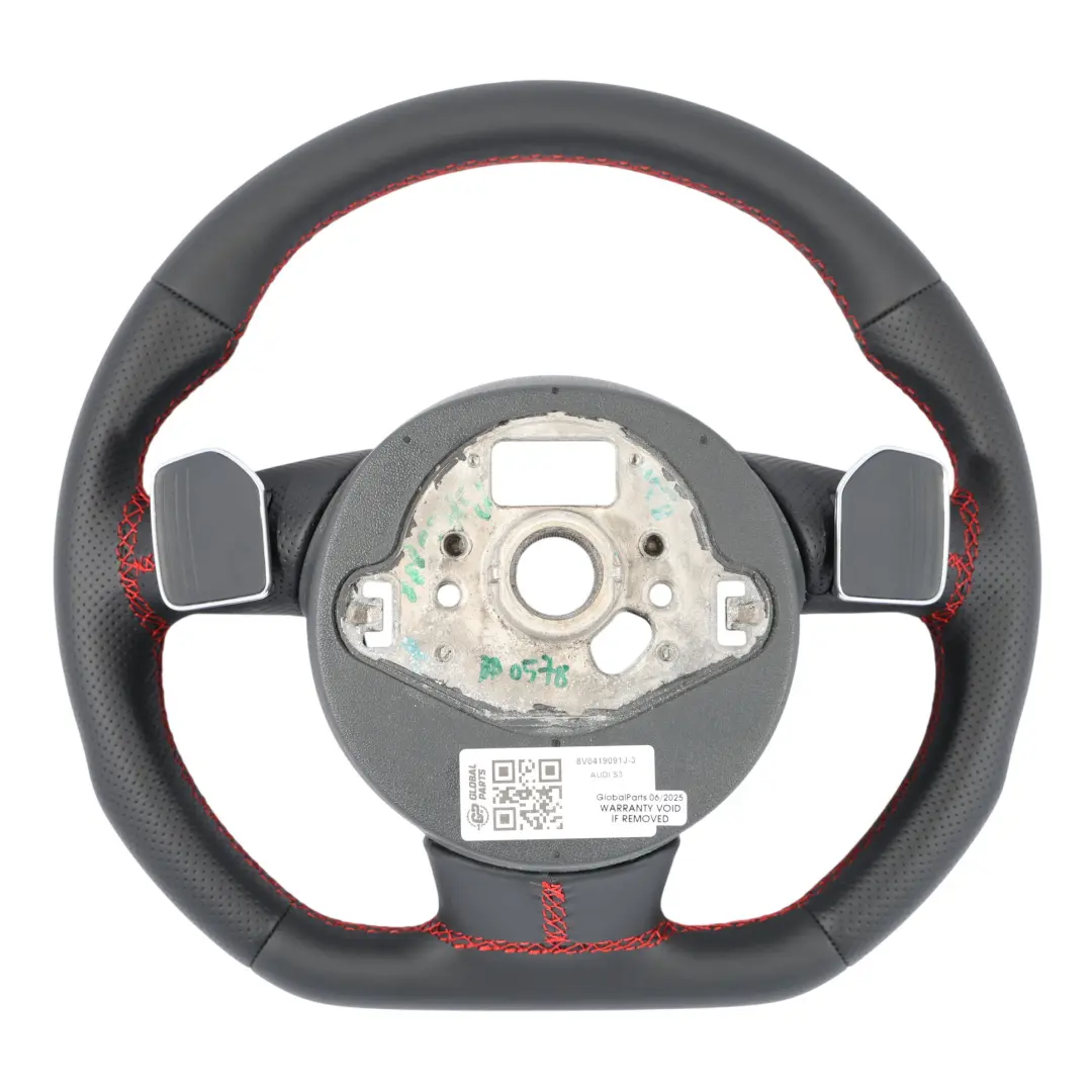 Audi S3 8V NEW Black Leather Steering Wheel Flat Bottom Paddle Shift 8V0419091J