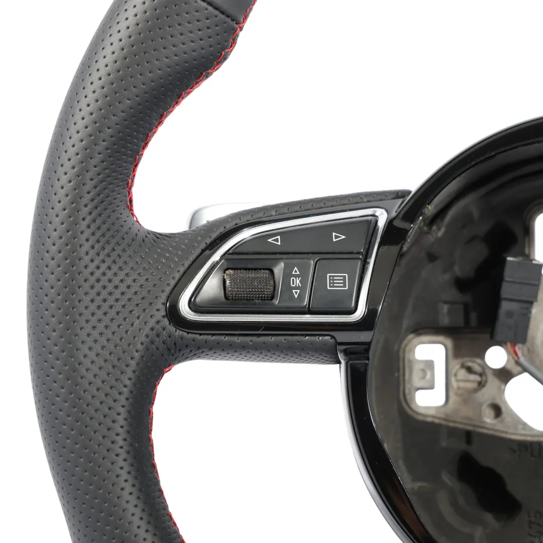 Audi S3 8V NEW Black Leather Steering Wheel Flat Bottom Paddle Shift 8V0419091J
