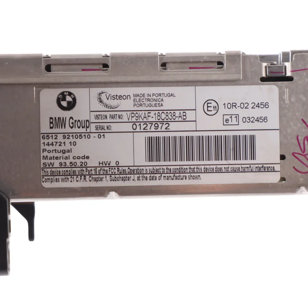 BMW E81 E82 E87 LCI E90 Radio Business CD Player Unit 9210510