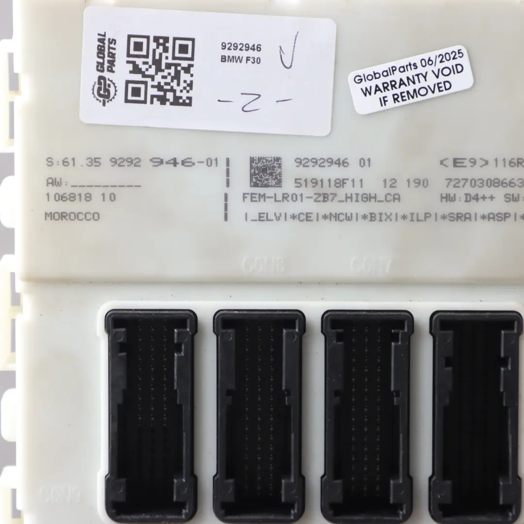 BMW F30 F31 Front Electronic Module Control Unit FEM 9292946