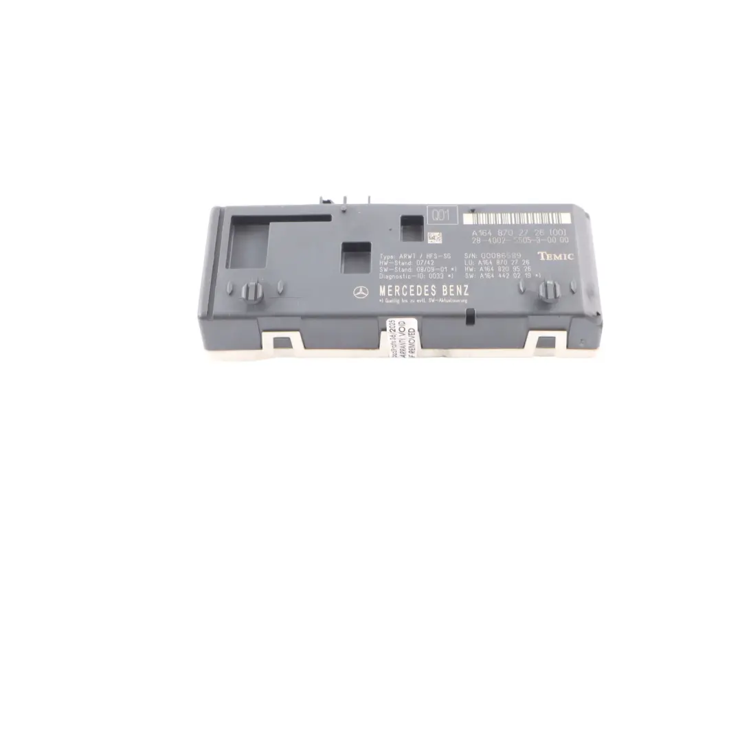 Boot Trunk Lid Tailgate Control Unit Module ECU Mercedes W164 - SKU A1648702726-1 - Part number A1648702726