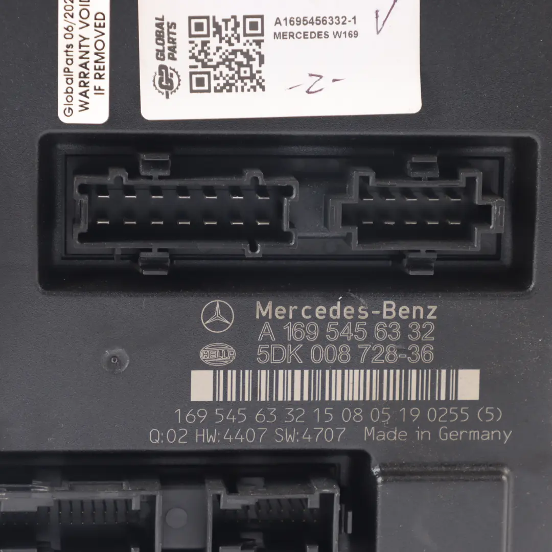 Control Unit Mercedes W169 W245 SAM Module Relay Fuse Box  - SKU A1695456332-1 - Part number A1695456332