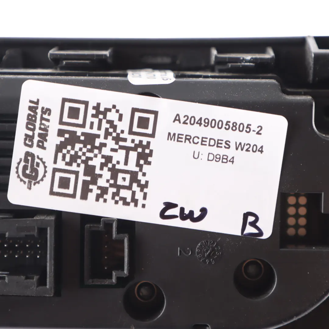 Con Panel Heater Climate Control Switch A/C Unit Mercedes W204 Air - SKU A2049005805-2 - Part number A2049005805