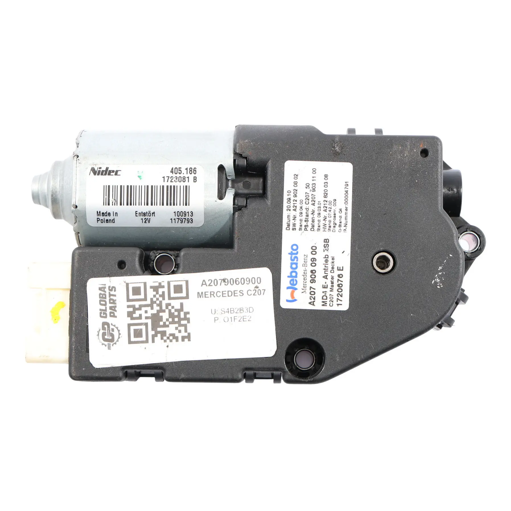 Sunroof Control Unit Mercedes C207 W212 Sun Roof Motor Drive A2079060900