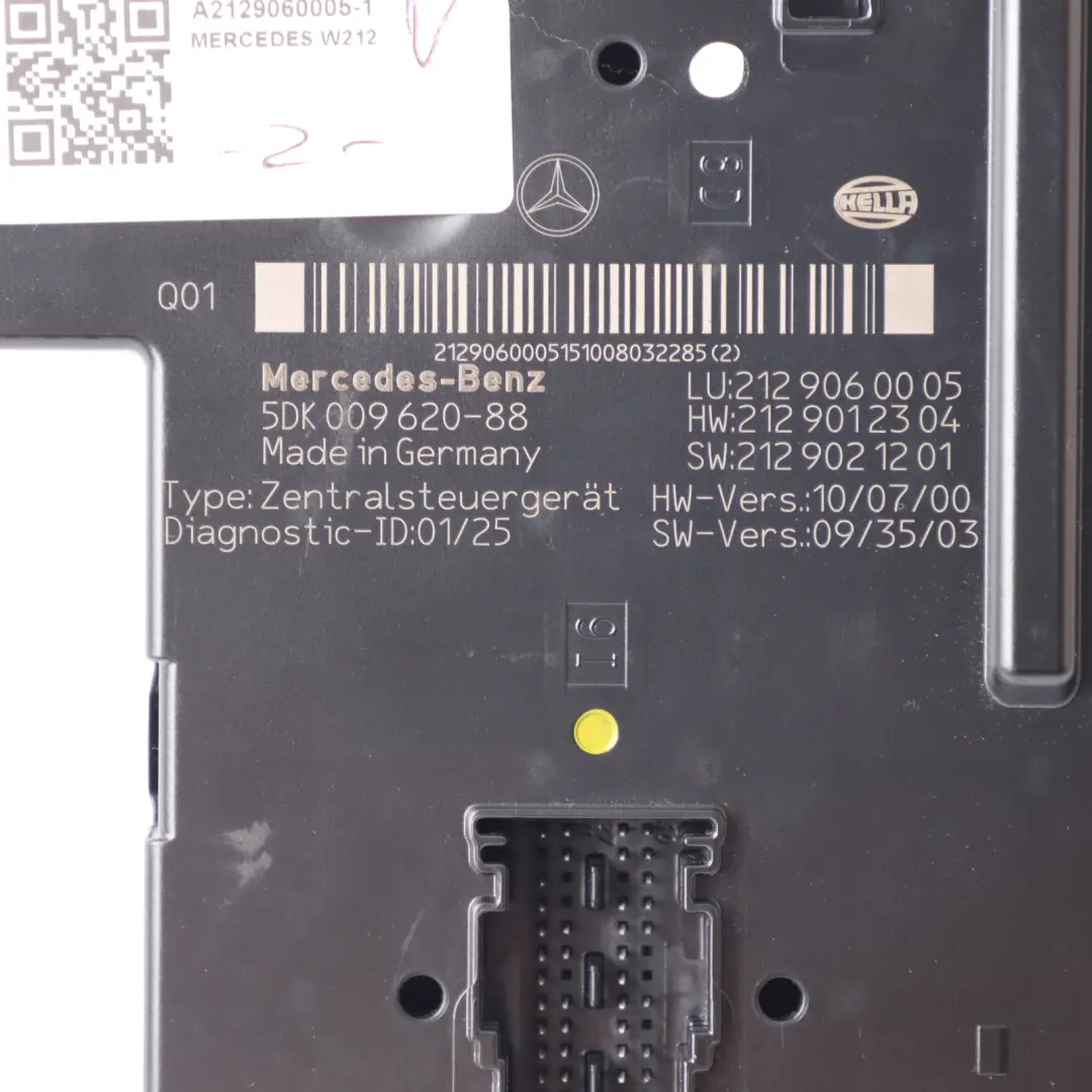 Fuse Box Module Rear Relay Electric Control Unit SAM Mercedes W212 - SKU A2129060005-1 - Part number A2129060005