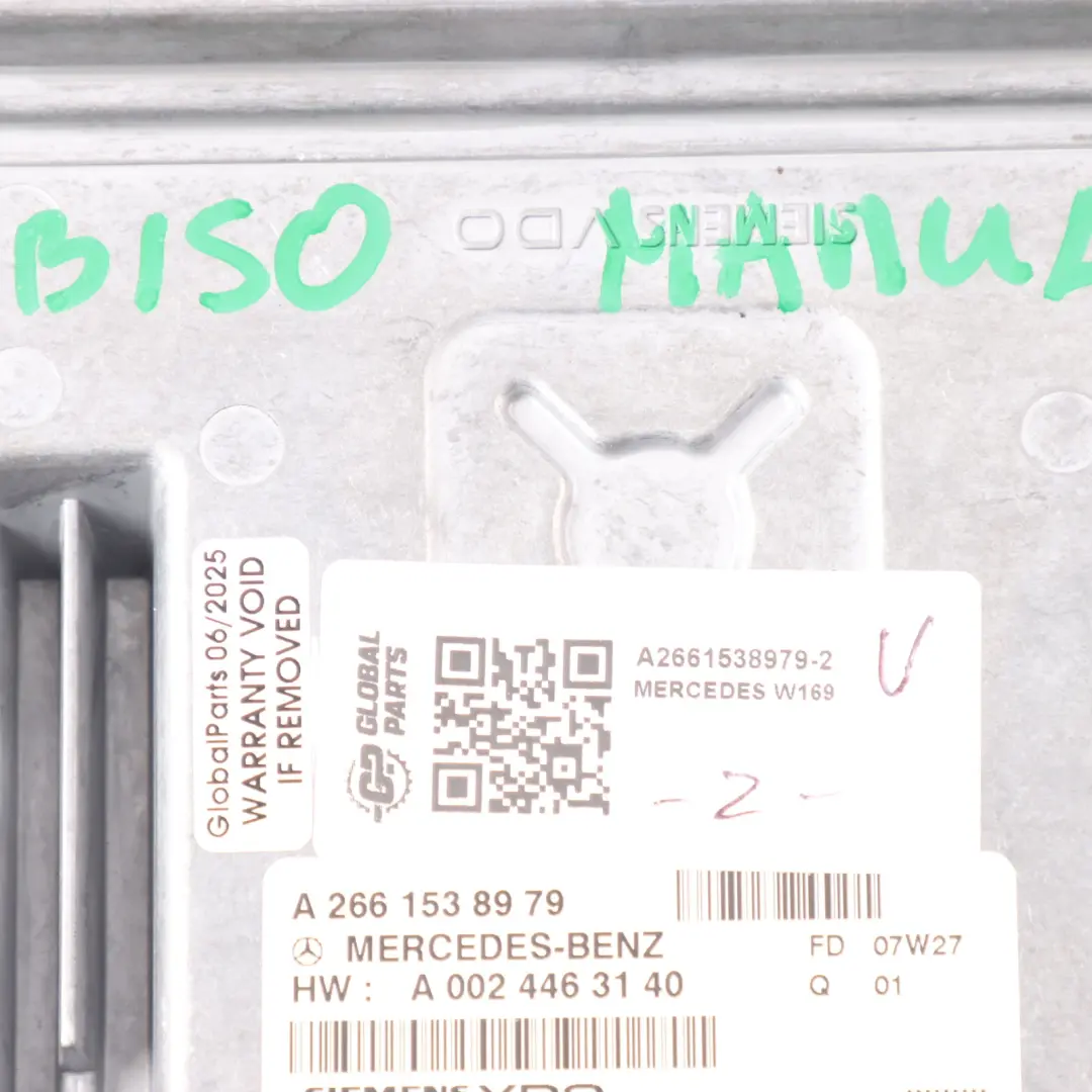 M266.920 95HP Engine Control ECU Manual Mercedes W169 B150 - SKU A2661538979-2 - Part number A2661538979