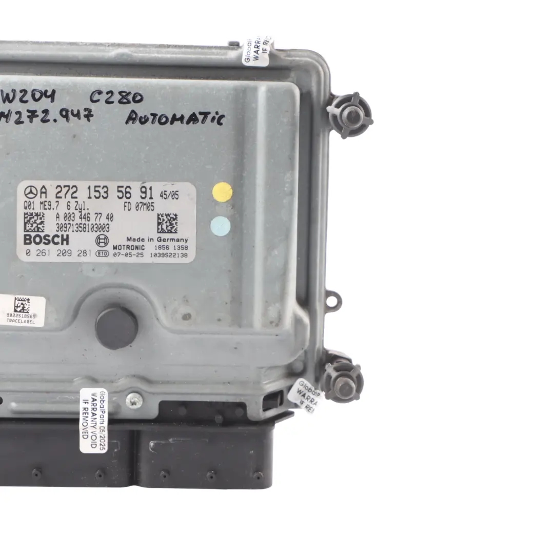Mercedes W204 C280 M272.947 231HP Engine Unit ECU A2721535691 Automatic