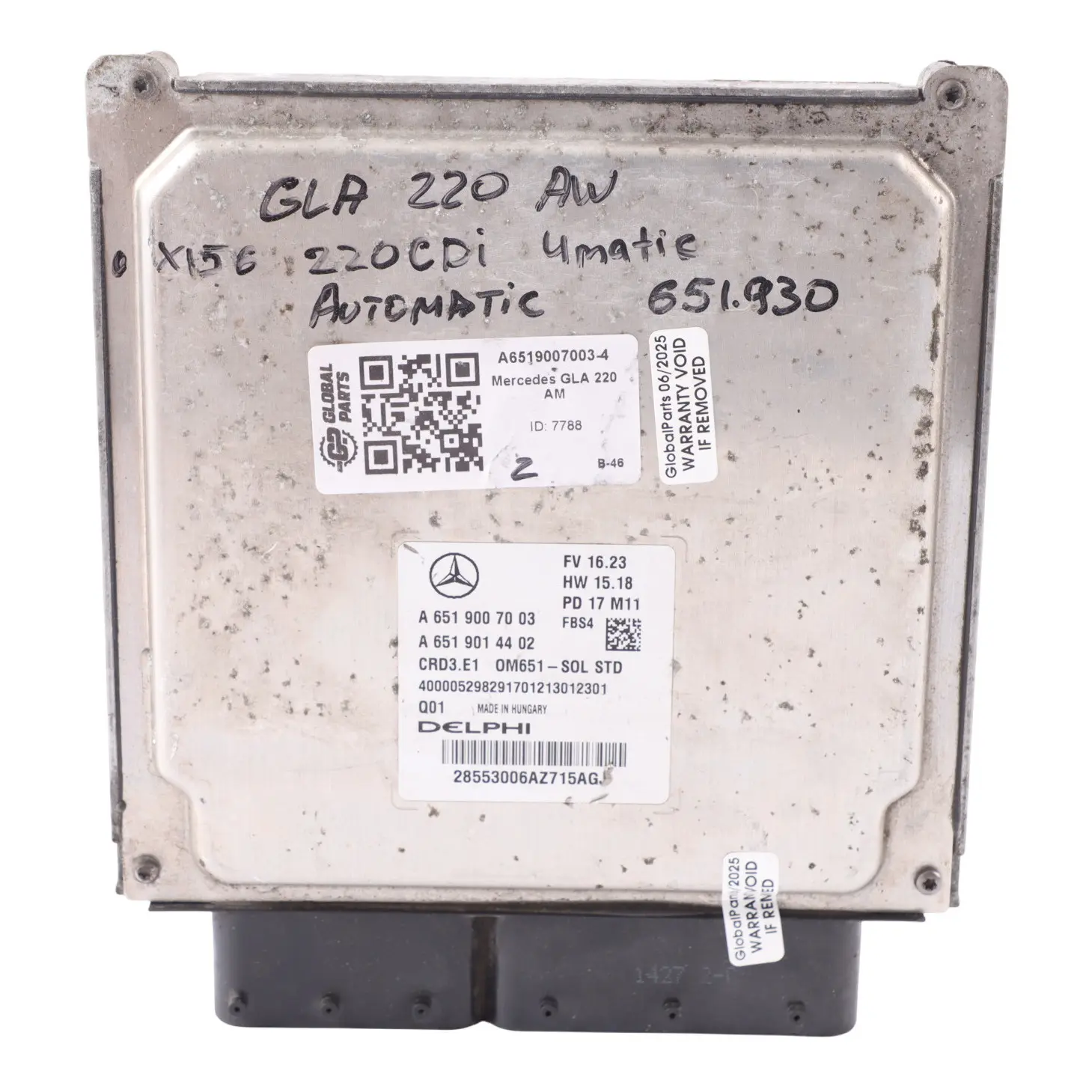 Mercedes X156 GLA 220 OM651.930 170HP 4Matic Engine ECU A6519007003 Automatic