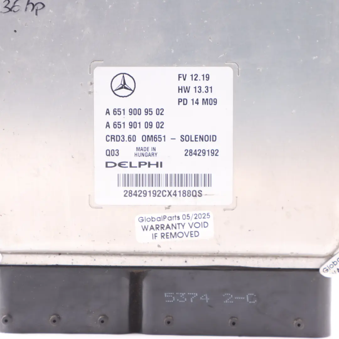 Mercedes W176 A200 CDI OM651.930 136HP Engine ECU Kit A6519009602 Automatic