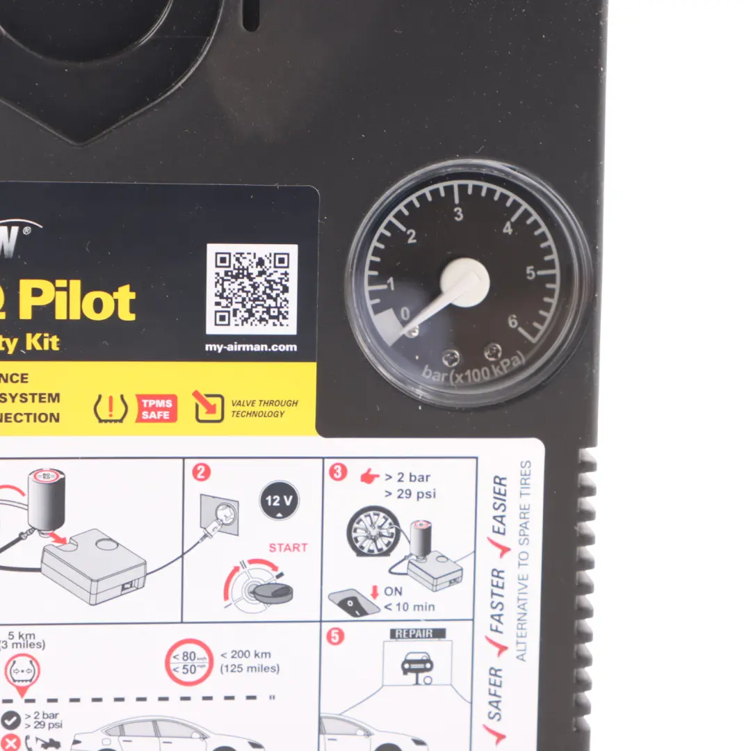 AirMan ResQ Pilot Emergency Tool Compressor Tire Wheel Pump Mobility Kit Set