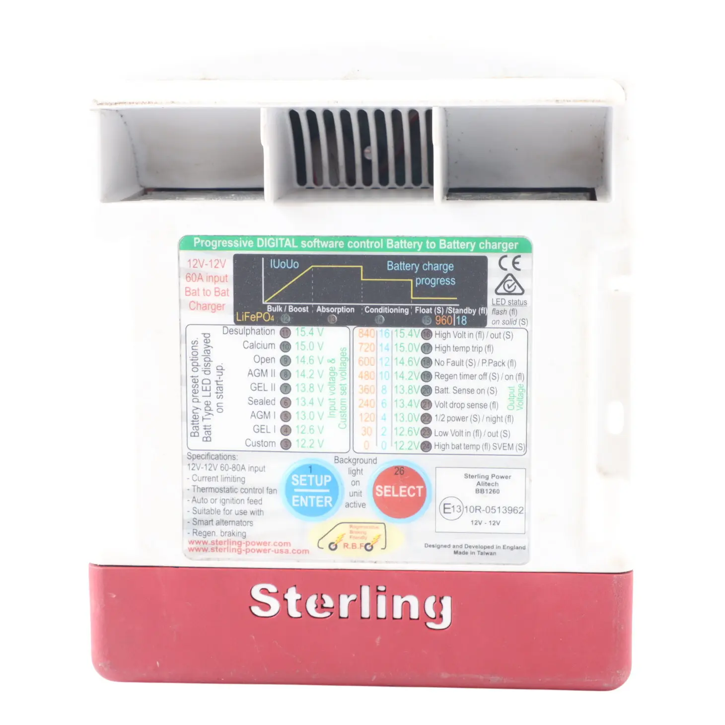 Sterling Power Battery-to-Battery Charger Unit Non Waterproof 12/12V 60A BB1260