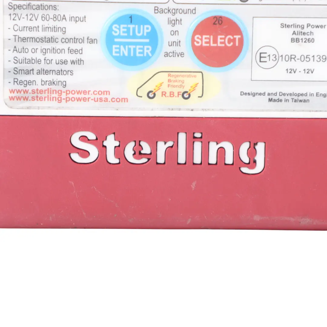 Battery-to-Battery Charger Unit Non Waterproof 12/12V 60A Sterling Power - SKU BB1260 - Part number BB1260